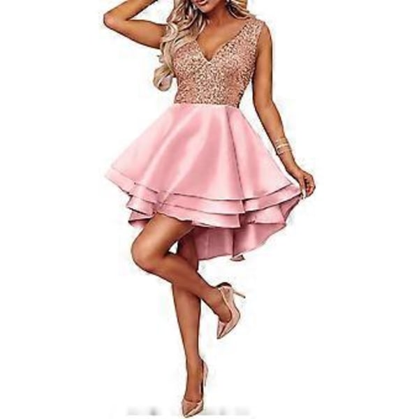 Dame Paillet Glitter V-hals Skater Mini Club Cocktail Party Swing Kjole (style807)