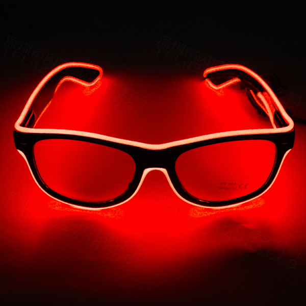 1 Lysende Briller, Blå 4 Modes LED Briller EL Wire Neon Lys