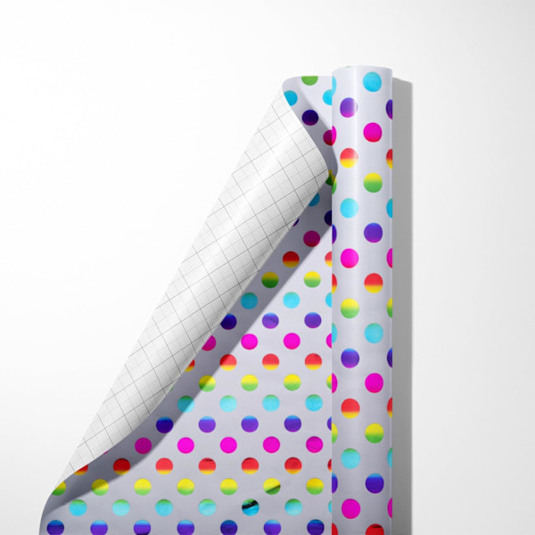 Regnbågspapper, 3 Rullar Flerfärgat Presentpapper för Födelsedag Dekoration - 43 cm X 3 m Per Rulle