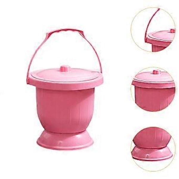 Kammare Pottspottkopp med Lock Förtjockad Urinflaska Natturinal Portabel Spottkopp Urinal Potta för Camping Barn Vuxna (Rosa S) Pink S