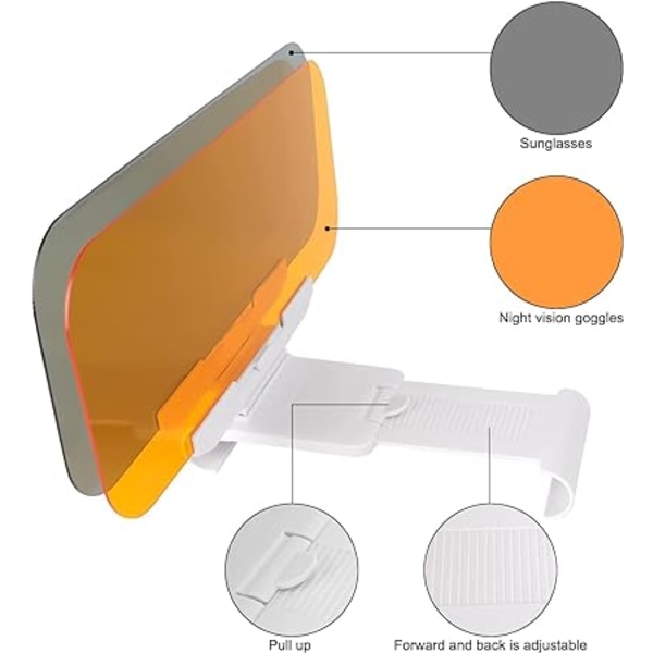 Bilsolskyddsförlängning, 2 i 1 bilsolskyddsförlängare, Anti-Gla