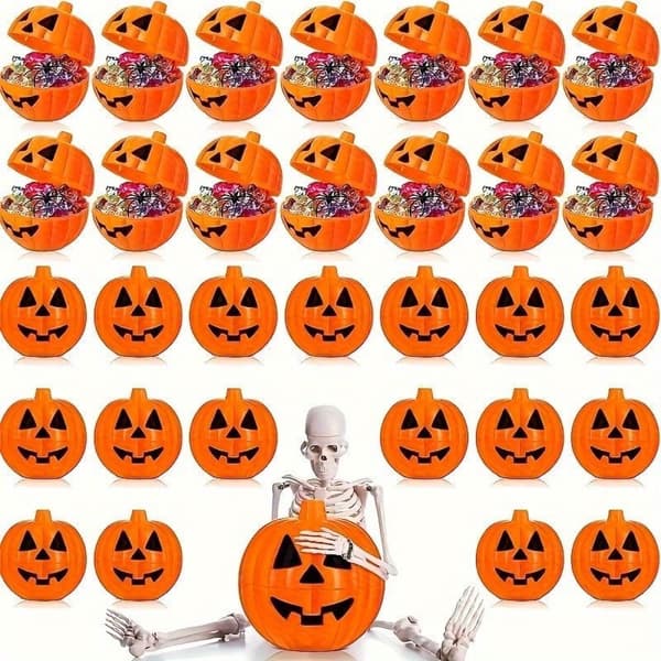 320.000 Halloween Græskar Slikæsker, Græskarformede Festlegetøj, Prank Gaver, Slik, Kranieformede Græskarspande