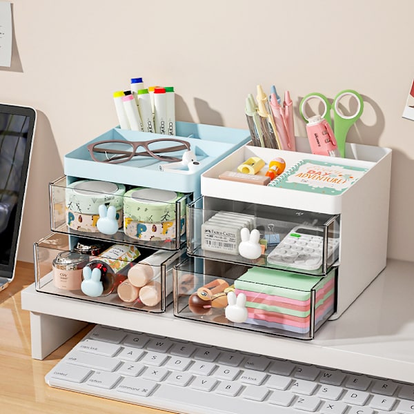Kirschblüten-Puder - 2 Schubladen Make-up-Organizer - Kunststoffe und