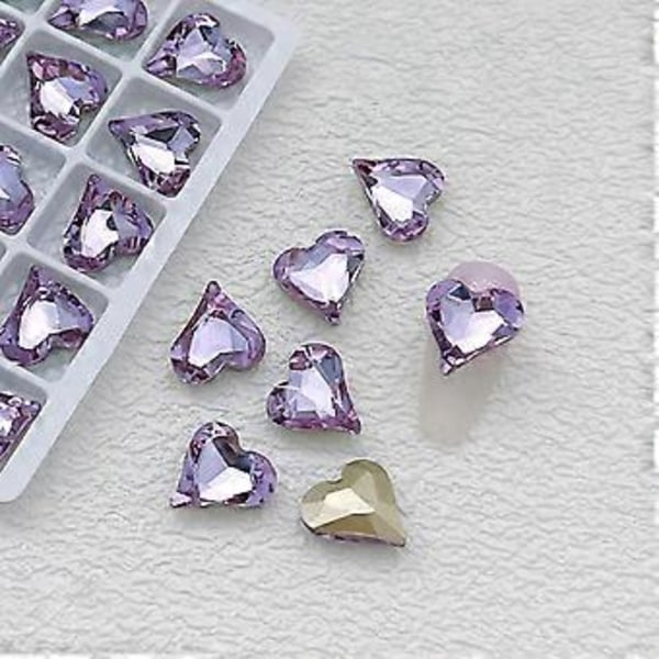 10 st Hjärtformade Nagelberlocker Fjäril Nagelkonst Berlocker Manikyr Tillbehör Runda Nagelstrass Berlocker DIY Nageltillbehör 12