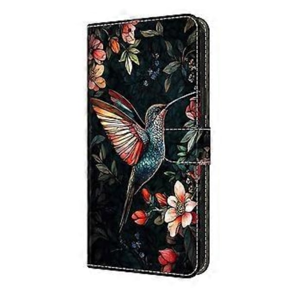 Læderetui med mønstertryk, pung, stativ og flip-cover til Samsung Galaxy S25 Edge Green Magpie