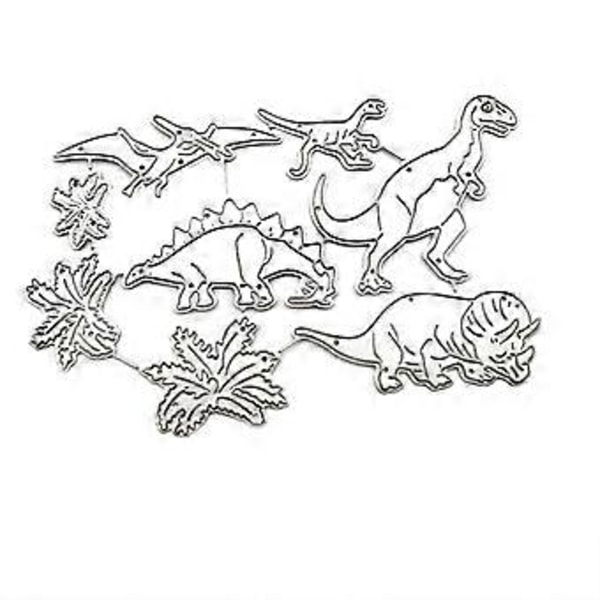 Dinosaur Metal Skærestencils DIY Scrapbooking Album Papirkort Skabelon Form Prægning Dekoration