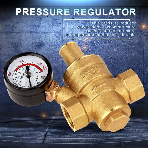 Messingtrykregulator DN15 20mm G-gevind 1,6MPa Justerbar Vand
