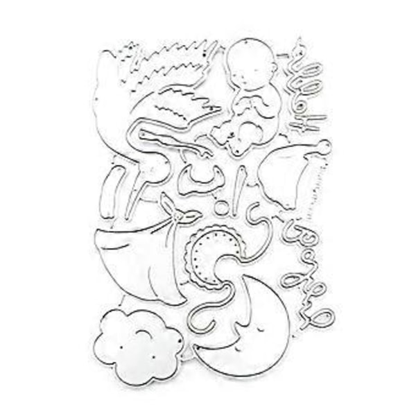 Vauvan leikkausmuotit Linnut Metalliset leikkurit DIY-korttien askarteluun Kohokuviointi Valokuva Scrapbooking Albumi Paperikoristeet