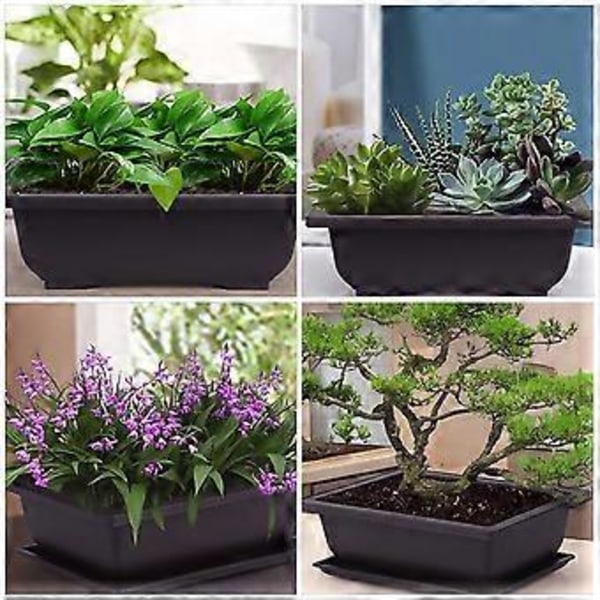 5 kpl suorakulmaisia bonsai-ruukkuja, mehikasvien kukkien istutusruukkuja, muovisia kukkaruukkuja