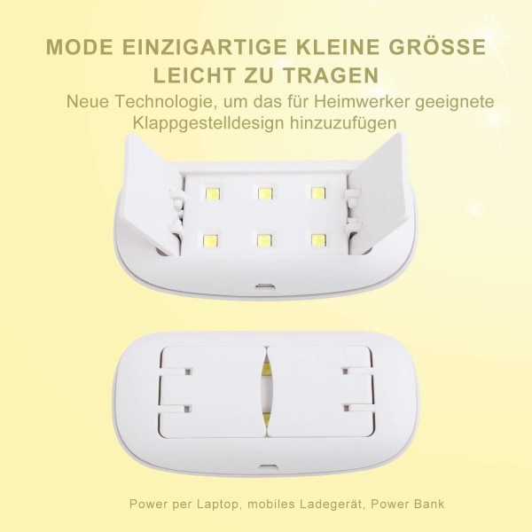 Hvid - 1 stk. UV neglekunstmaskine mini USB bærbar neglelampe til