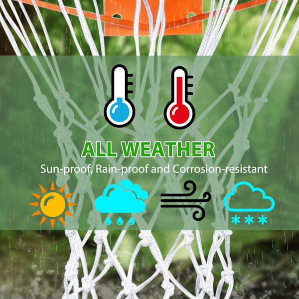 (Hvid) All-Weather Basketball Net til Standard Kurve