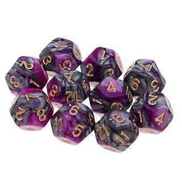Pöytäpeli 10kpl / setti Nopat D12 D&D Gem 18mm (Violetti+Harmaa) Purple+Grey