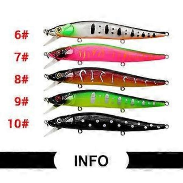 1st Fiske Bete 11.5cm 14g Minnow Crankbait Wobblers Plast Fiske 3d Ögon Sim