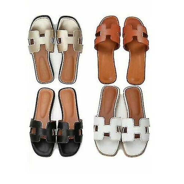 Women&#39;s Summer Sandals Beach Flat Ladies Slippers Outdoor Sandals Shoes.38.brown