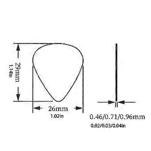 Triangulära Plektrum Celluloid Plektrum Rockmusiktillbehör Lämpliga för Nybörjare Professionella Gitarr Ukulele 0.96mm