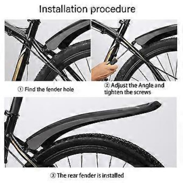 Mountainbike Stänkskärm Vindtät Cykel Främre Bakre Stänkskydd Breddad Landsvägscykel Stänkskärm för Skydd Mot Stänkande Vatten & Smuts
