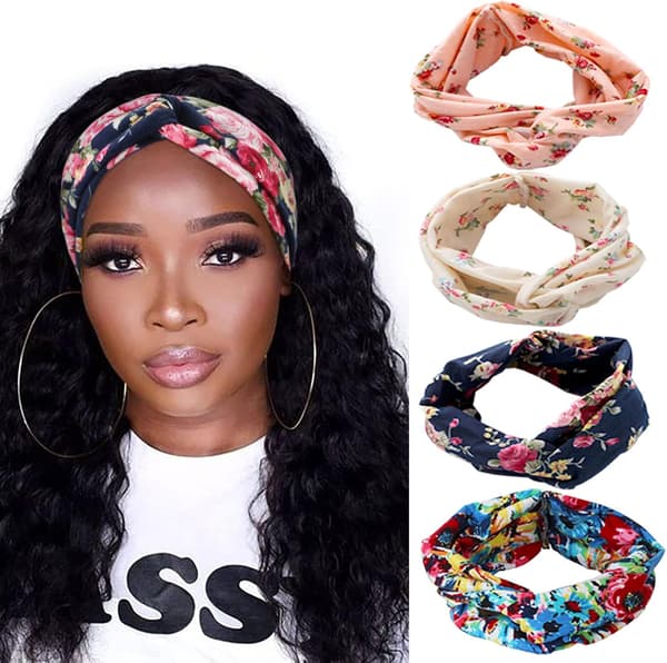 4 Stykker Hårbøyle Dame Boho Hårbøyler Vintage Blomsterprintet Hå
