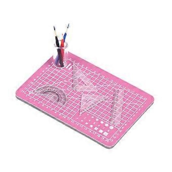 Dukkehus 1:12 Skala Miniaturer Linealer Lege Lad Som Om Blyantholder Dukketilbehør Legetøj Blyantsimulering Dukke Læringslinealer (Pink)