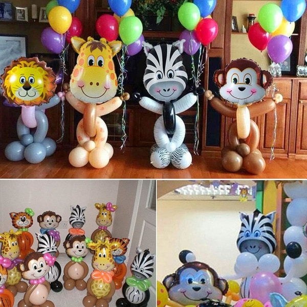 6 stk. dyrefolie ballonger, heliumballonger, Parf