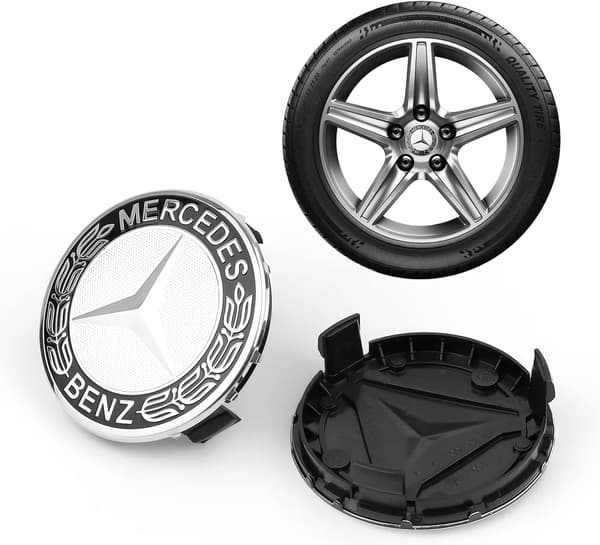 Hjulkapsler, 4 stk. Hjulkapsler 75 mm Biltilbehør Benz med logo, w
