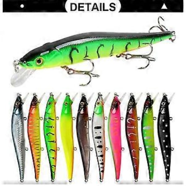 1st Fiske Bete 11.5cm 14g Minnow Crankbait Wobblers Plast Fiske 3d Ögon Sim