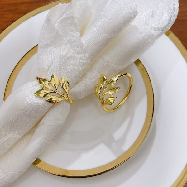 Servietringe og Holdere, (10 STK-ARK, Guld) Metal Servietring N