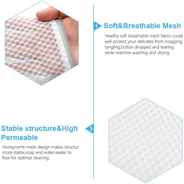 Set med 4 vaskemaskin, mesh klesvaskpose, klesvasknett