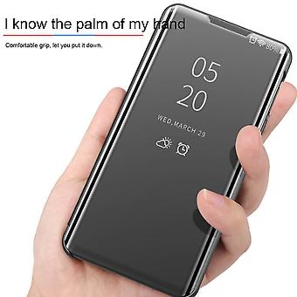 För Galaxy S20+ Pläterat Spegel Horisontellt Flip Läderfodral med Hållare För Galaxy S20+ Silver