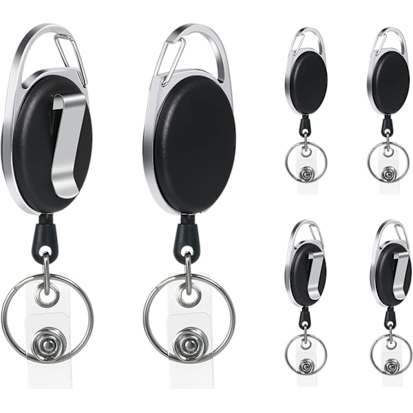 Längd Retractable Retractable Reel, 6 st Heavy Duty Karabiner Ba