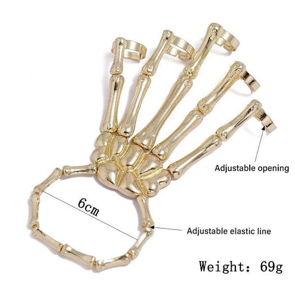 Silver 1 Pack Fashion Alloy Armband, Halloween Skalle, Skelett,