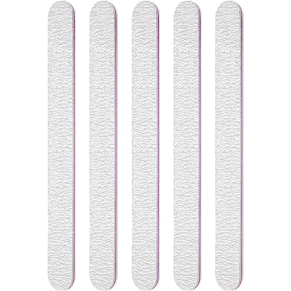 (Grå) 5-pack professionella nagelfilar, dubbelsidiga nagelfilar,