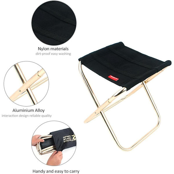 Bärbar hopfällbar pall Mini Campingstolar Ultralätt Aluminium F
