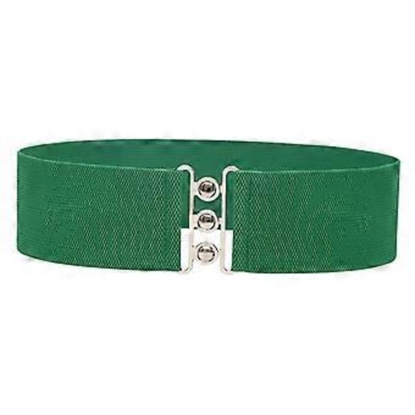 Elastiskt brett midjebälte för dam, mode stretch midjebälte för blus jeans (Grön) Green