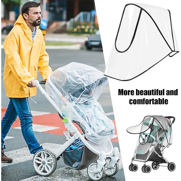 Universellt Regnskydd för Barnvagn, Transparenta Skydd för Barnvagnar, Str