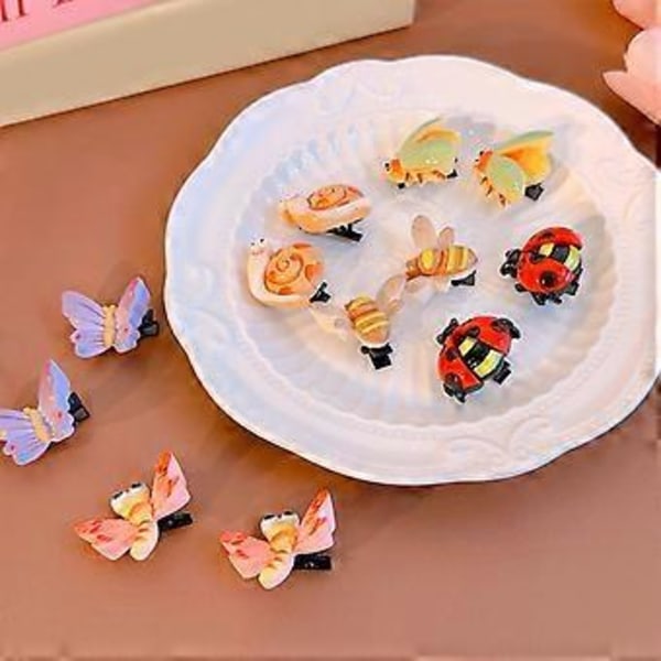 Söpö Perhoskuvioinen Hiusklipsi Setti Ihastuttavat Hiusklipsit Leppäkerttu Hiusneulat Barrettes Tyttöjen Hiusneulat 2000-luvun Trendi dragonfly dragonfly