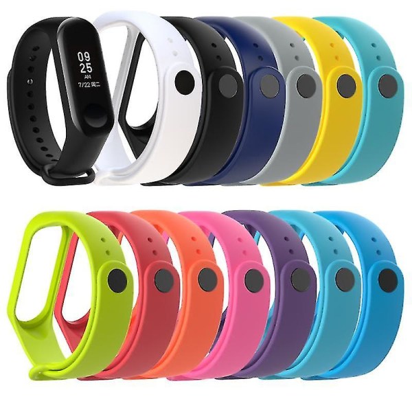 Smart armband kompatibel med Xiaomi Mi Band 3 4 silikonarmband armband handled.svart.