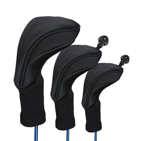 3-pack Svart Golfklubbs Huvudskydd Driver 1 3 4 5 7 X Fairway Woo
