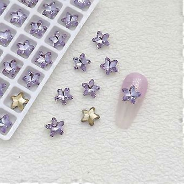 10 st/Set Hjärta Nagelberlocker för Akrylnaglar Fyrkantiga Nagelstenar Fjärilsformade Nagelstrass Berlocker Nagelkonst Dekoration 11