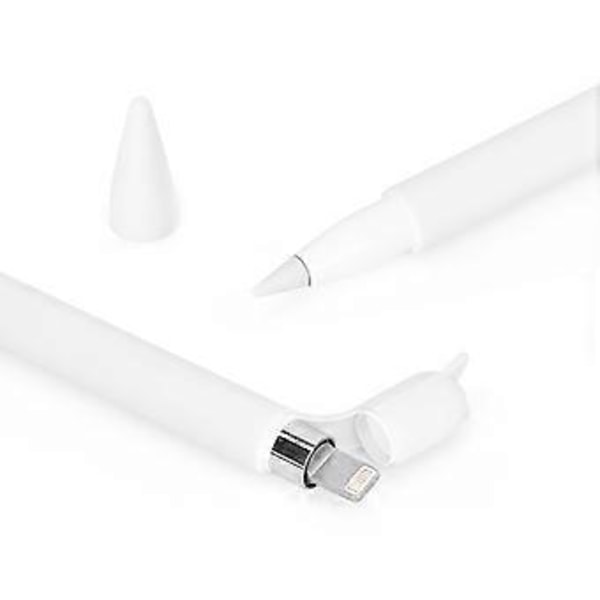 Myk silikon for etui til Pro Pencil 1. generasjon, beskyttende hylseholdergrep og nib-deksel tilbehørssett Beige Beige