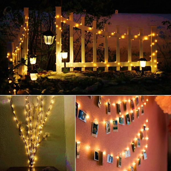 Mini LED-valokranssi, 5 metrin 50 valon paristokotelo kolmella fl