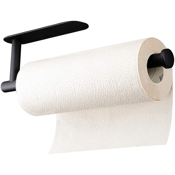 Sort håndklædeholder, vægmonteret eller selvklæbende papirhåndklæde Ho