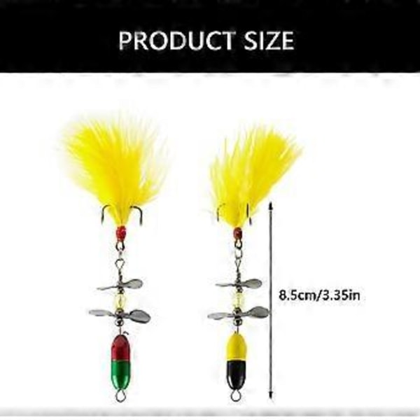 9g Propeller Wobbler Fiskedrag Fiskebeten Konstgjorda Beten med Fjäder & Krok Roterande Spinner Paljetter red and green pendan
