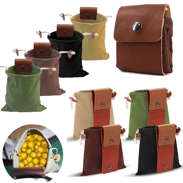 Camping Utendørs Foraging Bag Vill Frukt Oppbevaringspose Brun