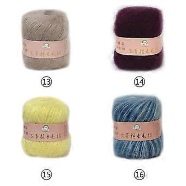 Mjuk Mohair Kashmir Stickgarn DIY Sjal Halsduk Virkgarn Tillbehör 38 38