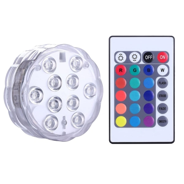 RGB-sukelluva LED-valo vedenkestävä värimuutos kaukosäätimellä
