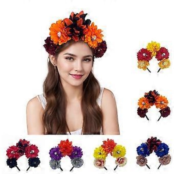 Hekse Kranie Djævel Rose Hårbøjle Mørk Blomst til Karnevaler Fest Håndlavet Gotisk Festkostume Djævel Sektion 1 Section 1