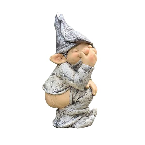 Dværg-gnome skrivebords-havepynt statue, ideel til gårdhave, græsplæne, veranda dekoration - dværg der skider