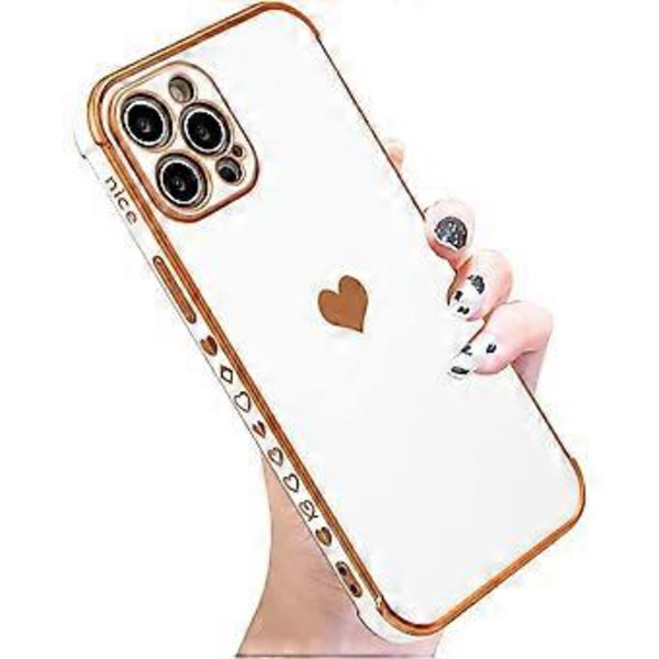 Yhteensopiva iPhone 11PROMAX 6.5 tuuman kotelon kanssa, pinnoitettu sydänkuvioinen puhelinkotelo, hauska söpö sivukuvio pehmeä TPU-turvatyyny, putoamista estävä iskunkestävä kameran suoja