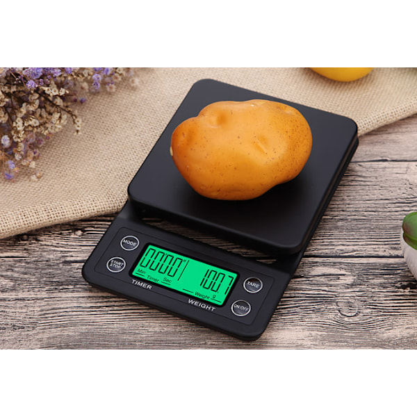 5000g / 0,1g Rustfrit Stål Digital Lcd Køkken Smykker Elektronisk Vægtrød