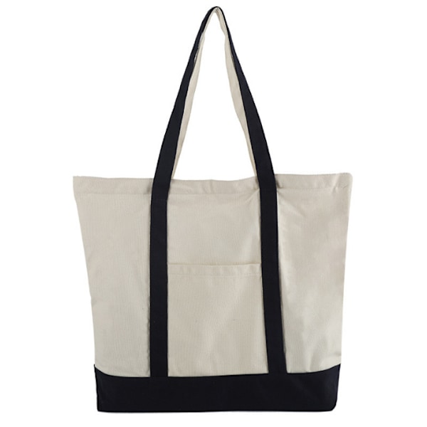 Solid Bomullslerret Tote Bag 45*35+9